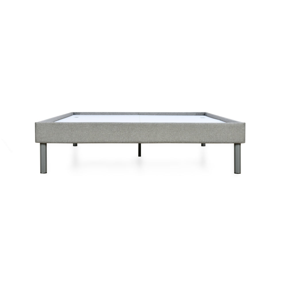 Velvette Upholstered Bed grey front view